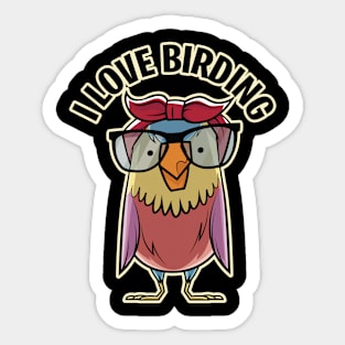 Funny I Love Birding - Nerdy Birder Graphic Sticker